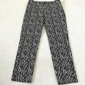 Worth Black/Cream Vertical Print Pants, Size 2
